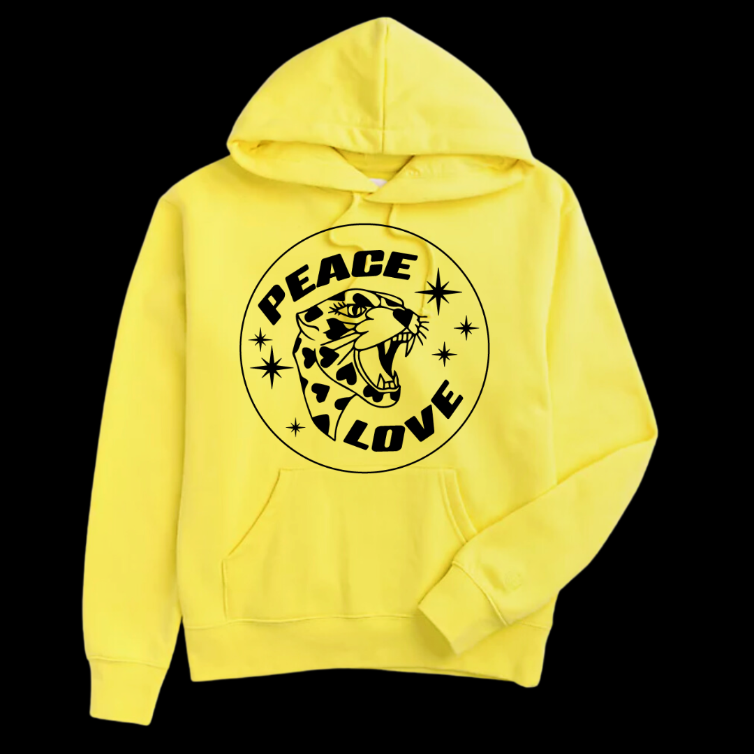 "Happy Tiger" Adult Yellow Hoodie