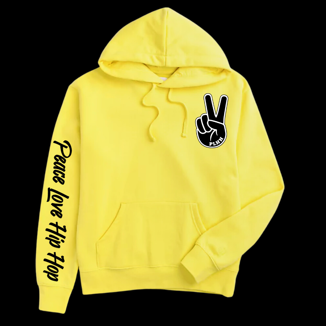 "Peace Out" Adult Yellow Hoodie
