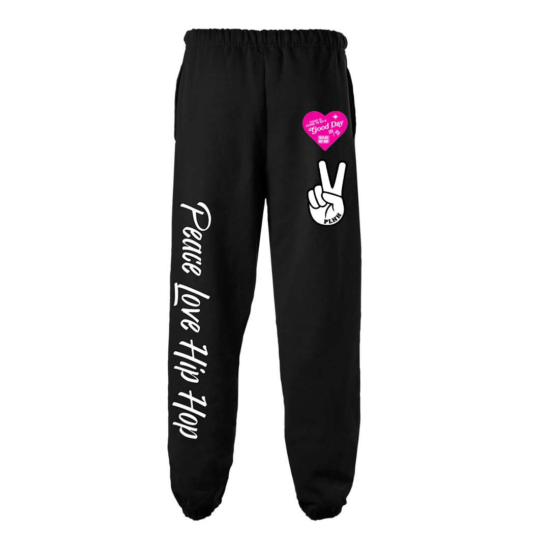 "Peace Out" Black Sweat Pants