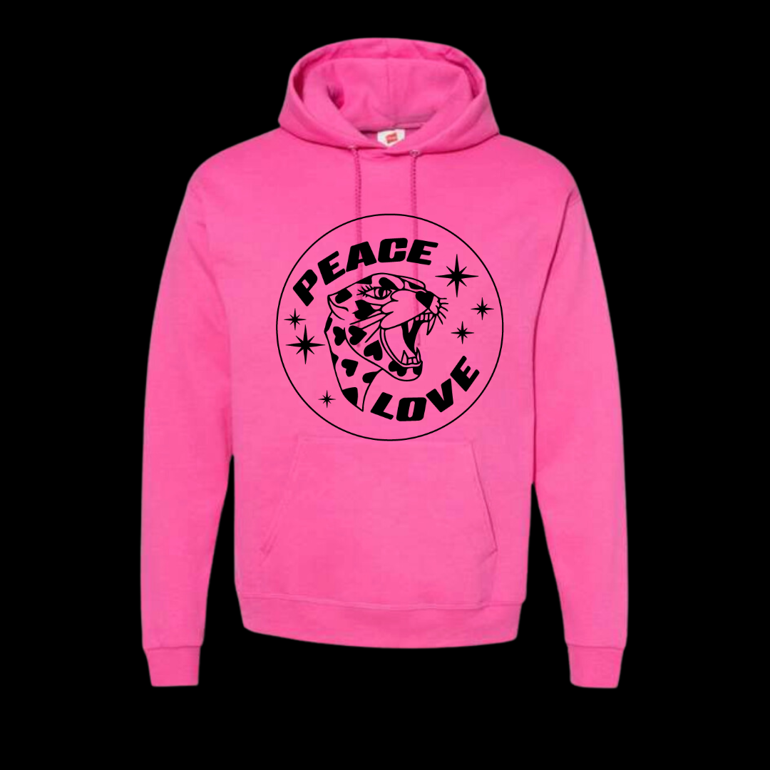"Happy Tiger" Adult Bubblegum Pink Hoodie