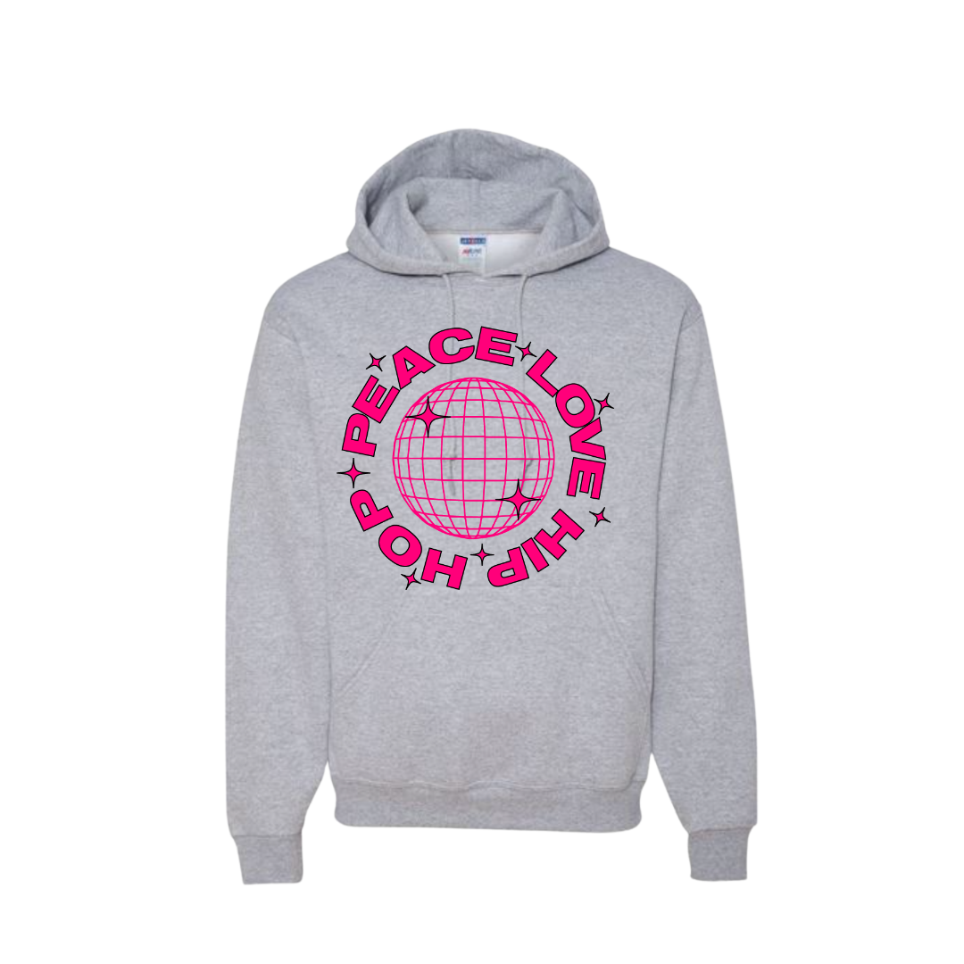 Kids "Pink Disco" Grey Hoodie