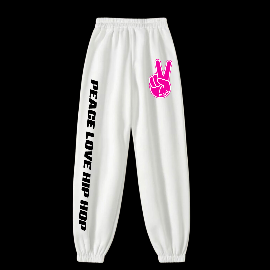 "Peace Out" White Sweat Pants